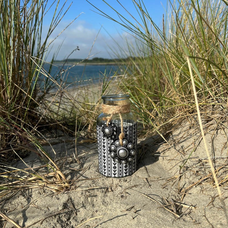 Zeeuwse knop fles zwart | schortenbont