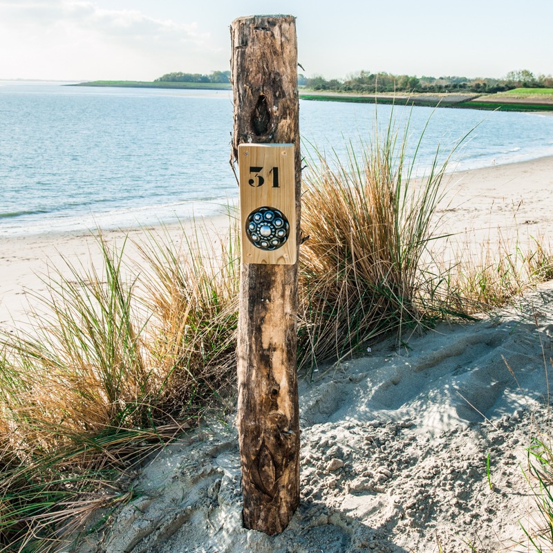 Zeeuwse knop huisnummerbord Ø 11cm zwart | zilver