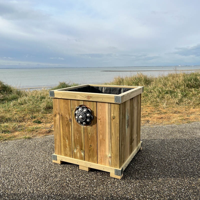 Zeeuwse knop bloembak L75 x B75 x H75cm Zeeuwse knop Ø20cm