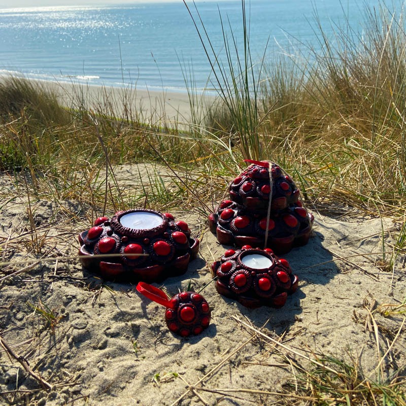 Zeeuwse knop kerstboom zwart | rood