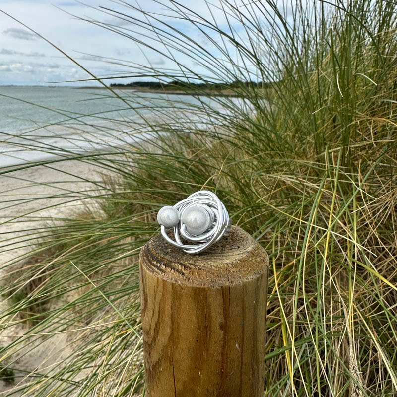 Kralen ring ontwerp | grijs