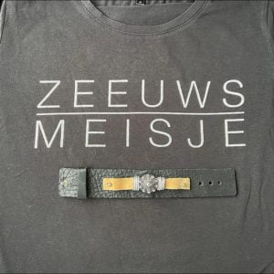 Zeeuwse knop leren armband zwart